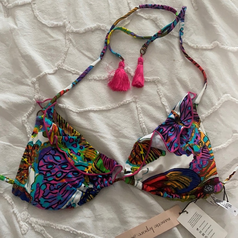 nanette lepore Triangle Swim Top NWT SZ M